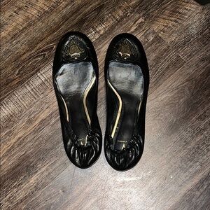 J. Vincent Black Leather Flats